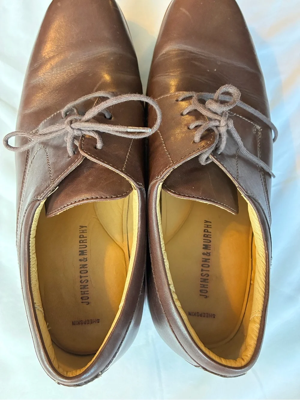 Johnston & Murphy Brown Leather Derby Lace-Up Shoes